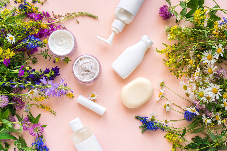 Clean natural cosmetic ingredients for healthy skin nutrition